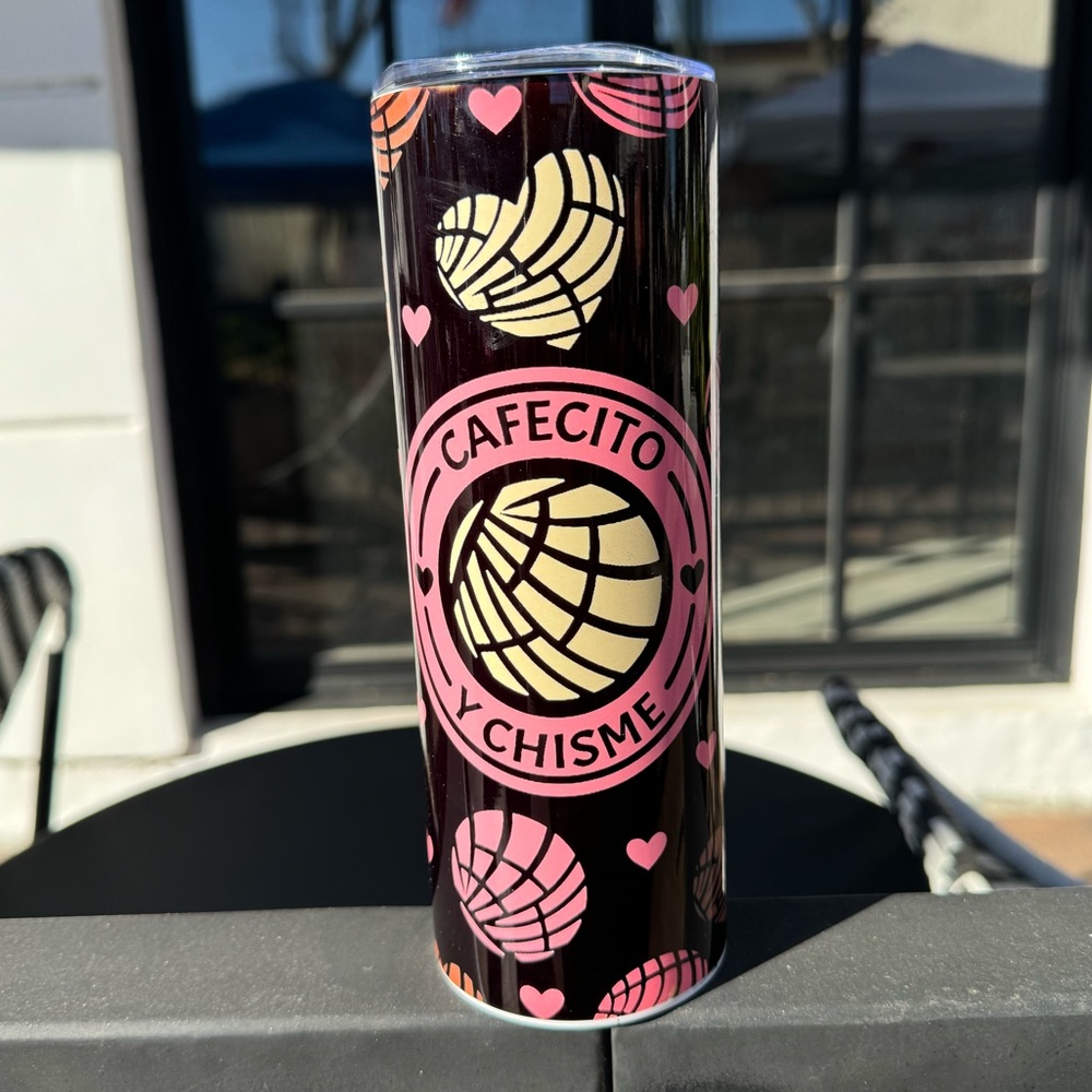 NEW CUSTOMER “CAFECITO Y CHSIME” STAINLESS STEEL 20 OZ TUMBLER
